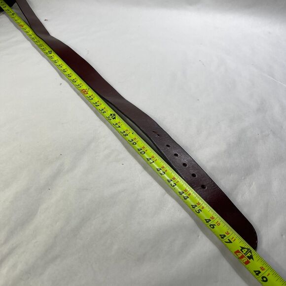 Royden Kevins Duck Belt Mens Size 40 Burgundy Leather Flawed - Picture 10 of 12